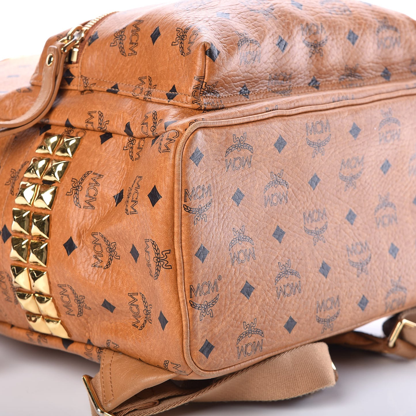 Visetos Medium Side Studs Stark Backpack Cognac
