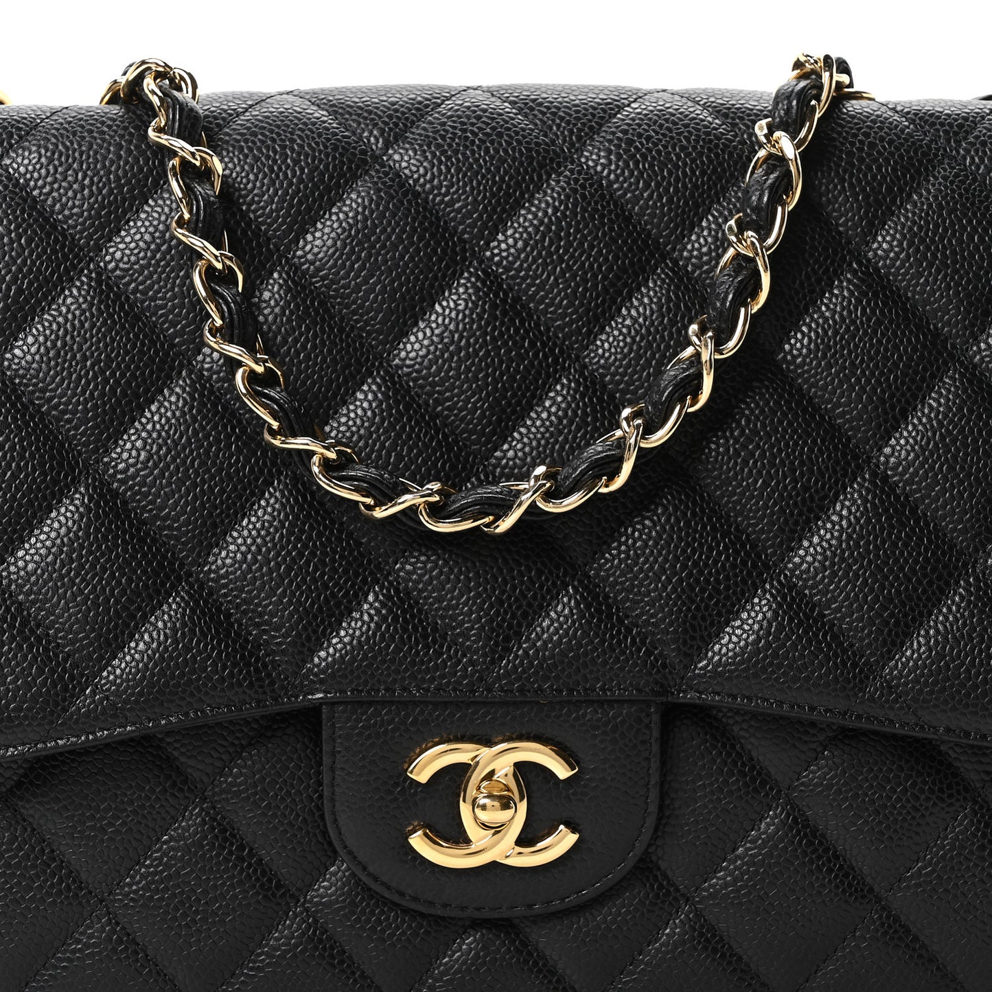 Caviar Quilted Jumbo Single Flap Black