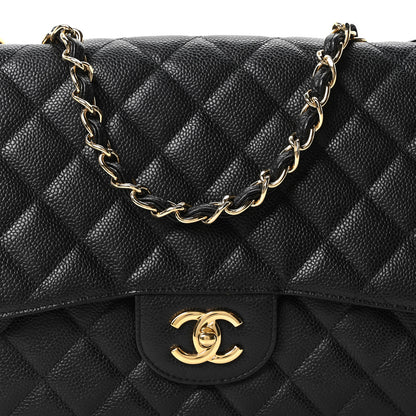Chanel Caviar Quilted Jumbo Single Flap Black 7 of 10