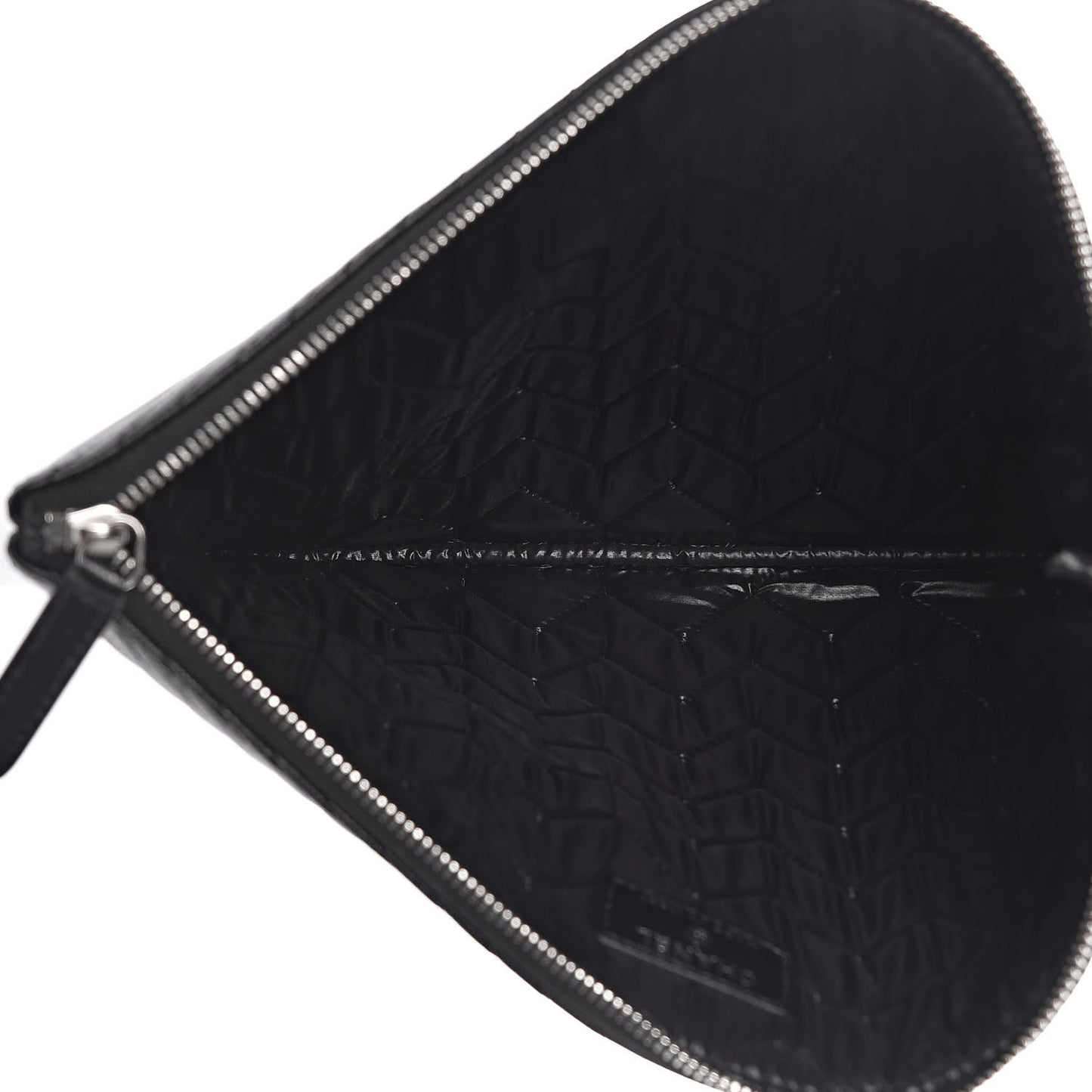 Caviar Chevron Quilted Medium Cosmetic Case Black
