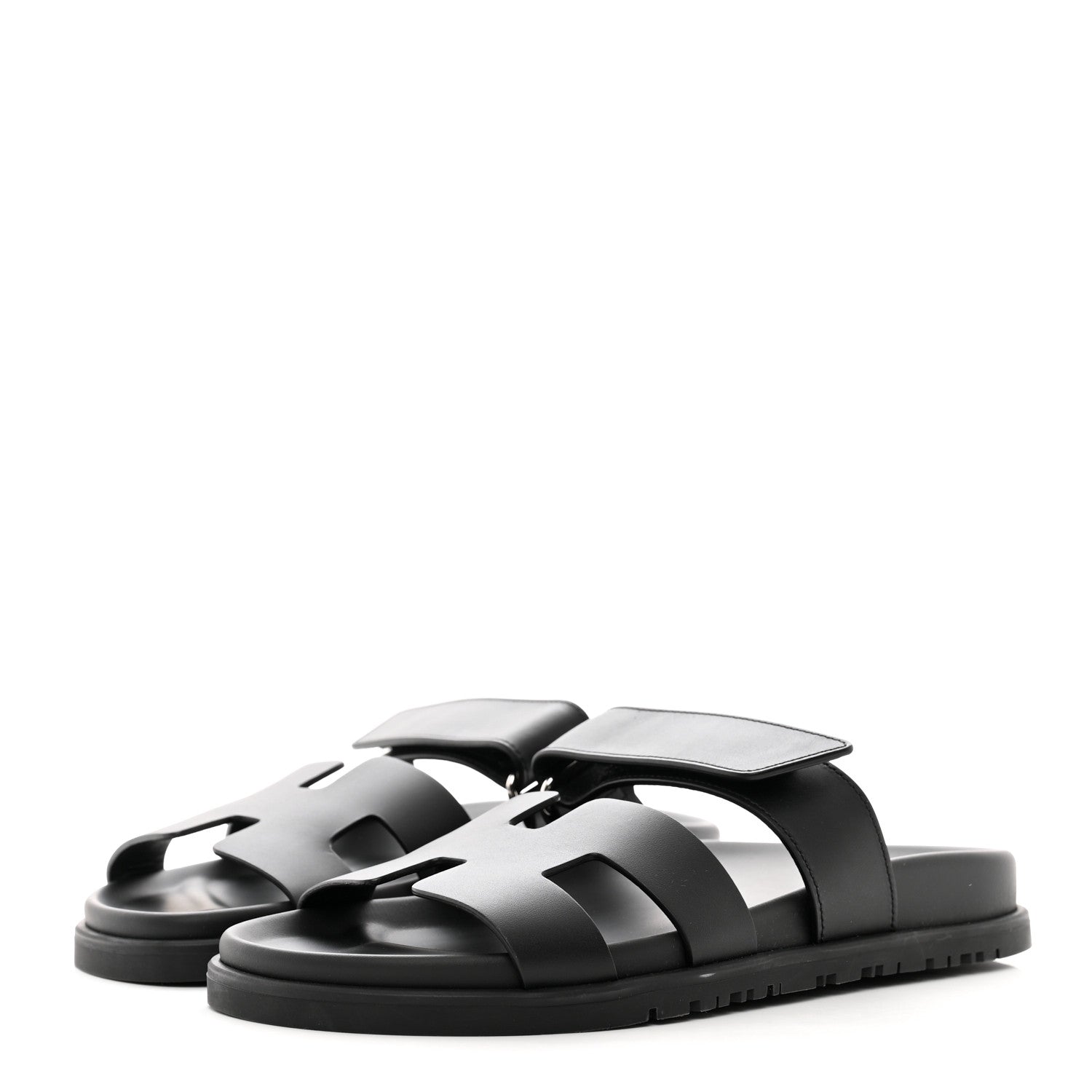 Hermes Calfskin Womens Chypre Sandals 36 Black 3 of 9