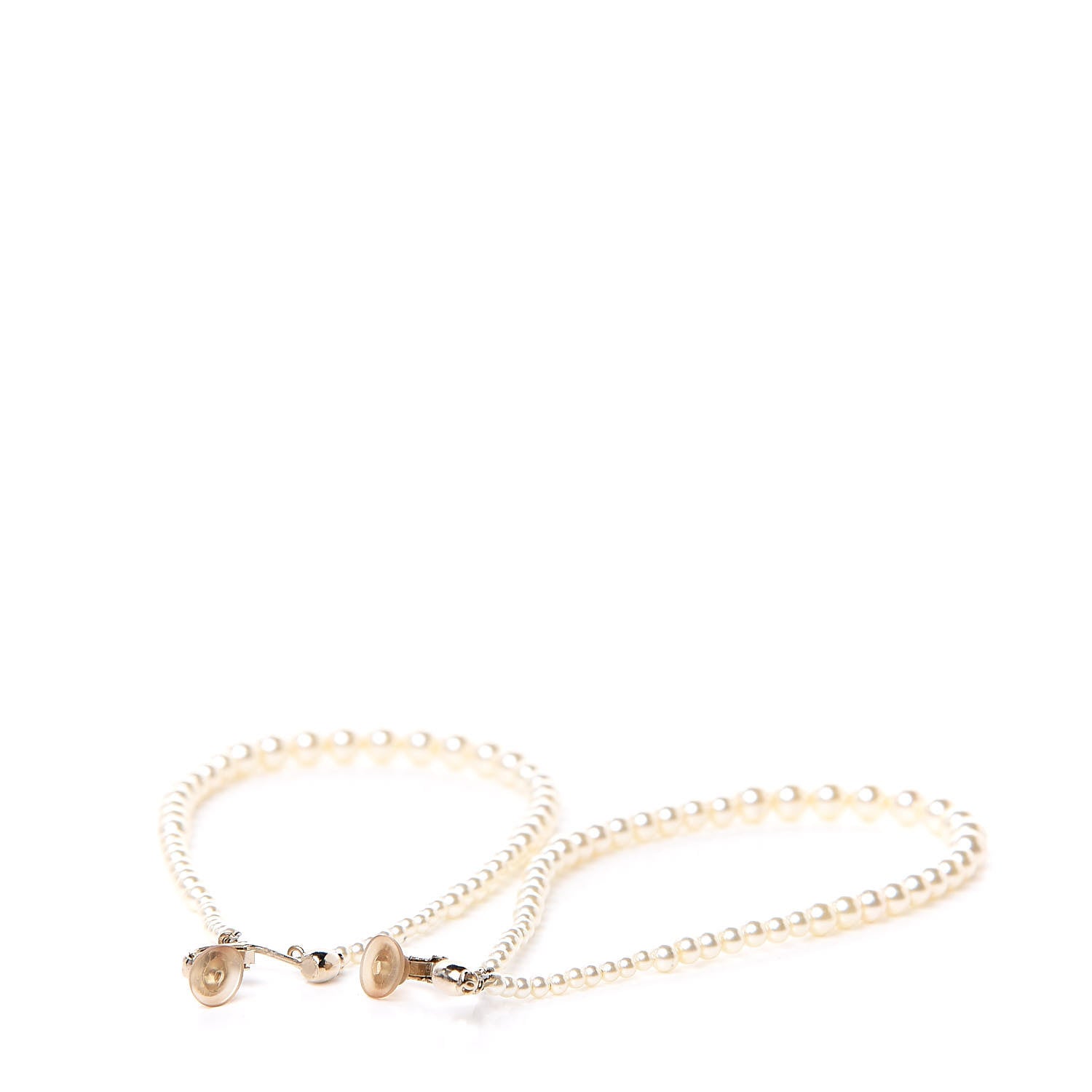 Chanel Pearl CC Drop Clip On Earrings Gold 3 of 5