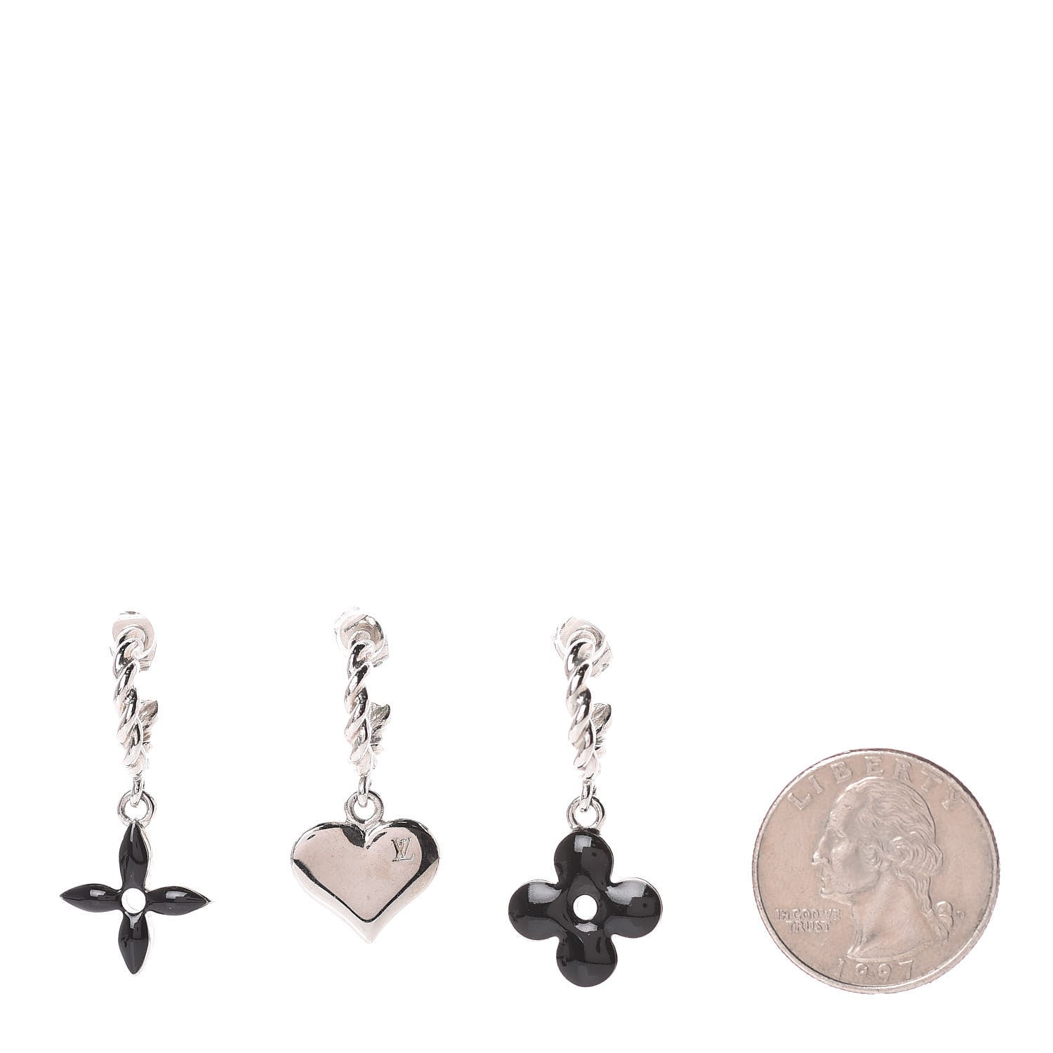 Louis Vuitton Sweet Monogram Earrings Set of 3 Black 2 of 3
