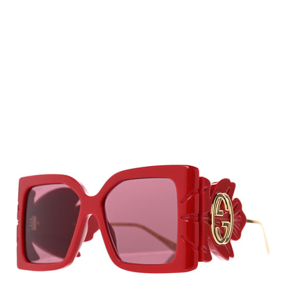 Gucci Acetate Square Frame Wing Sunglasses GG0535S Red 1 of 8