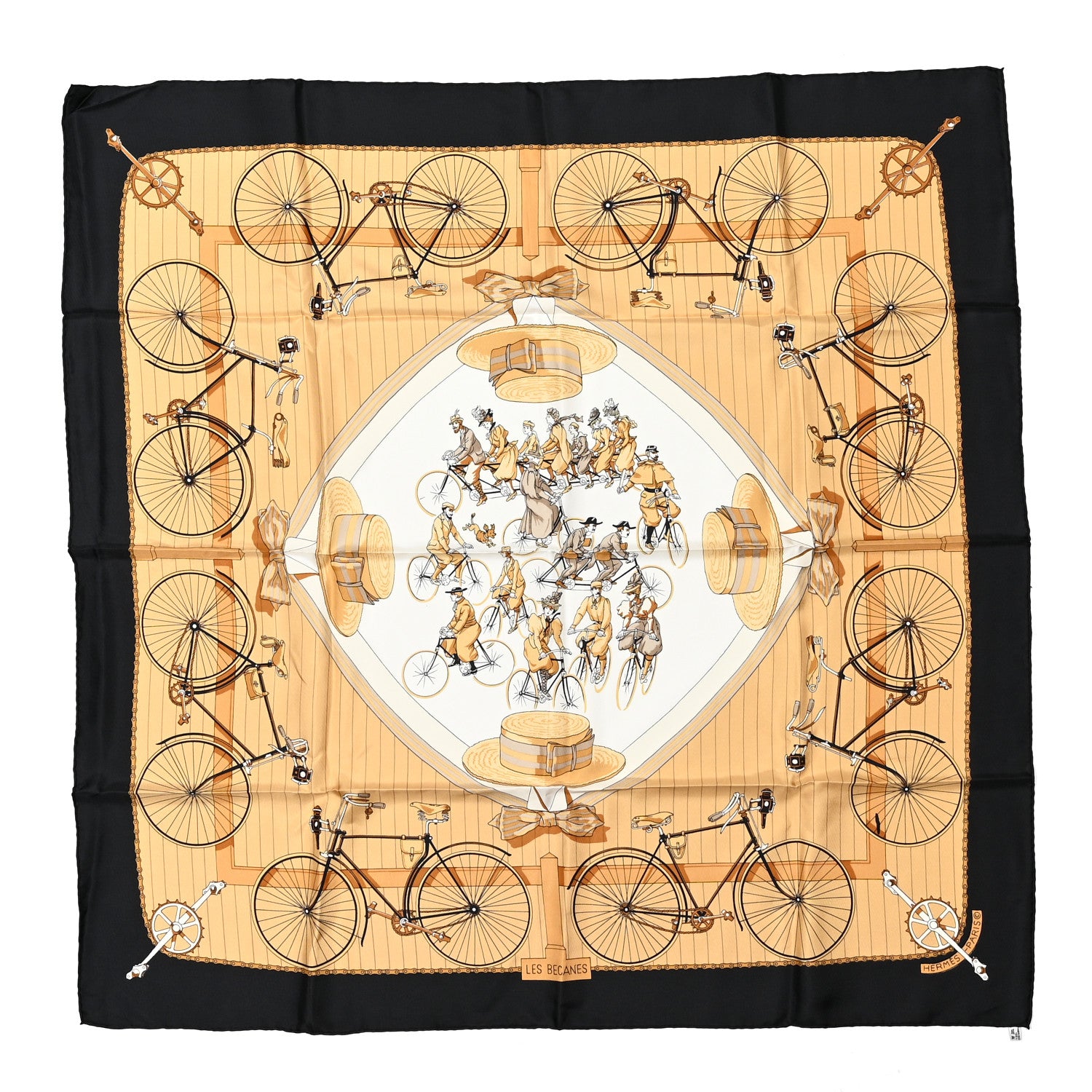 Hermes Silk Vintage Les Becanes Scarf 90 1 of 4