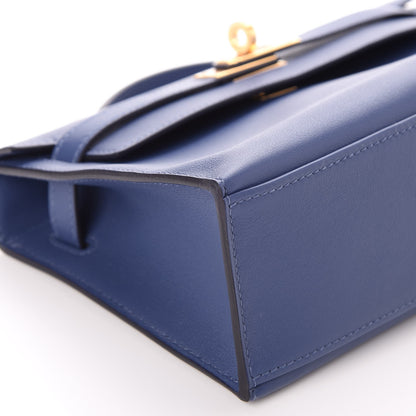 Hermes Swift Kelly Pochette Clutch Bleu Brighton 24 of 27