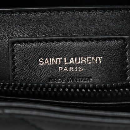 Saint Laurent Calfskin Y Quilted Monogram Small Loulou Chain Satchel Black 6 of 10