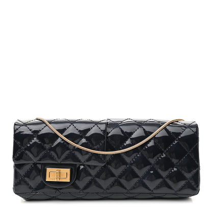 Chanel Patent Quilted Reissue Double Flap Clutch Navy 1 of 11
