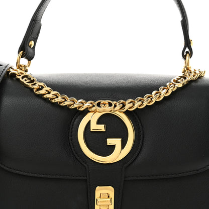 Gucci Roxy Calfskin Small Blondie Top Handle Shoulder Flap Bag Black 8 of 13
