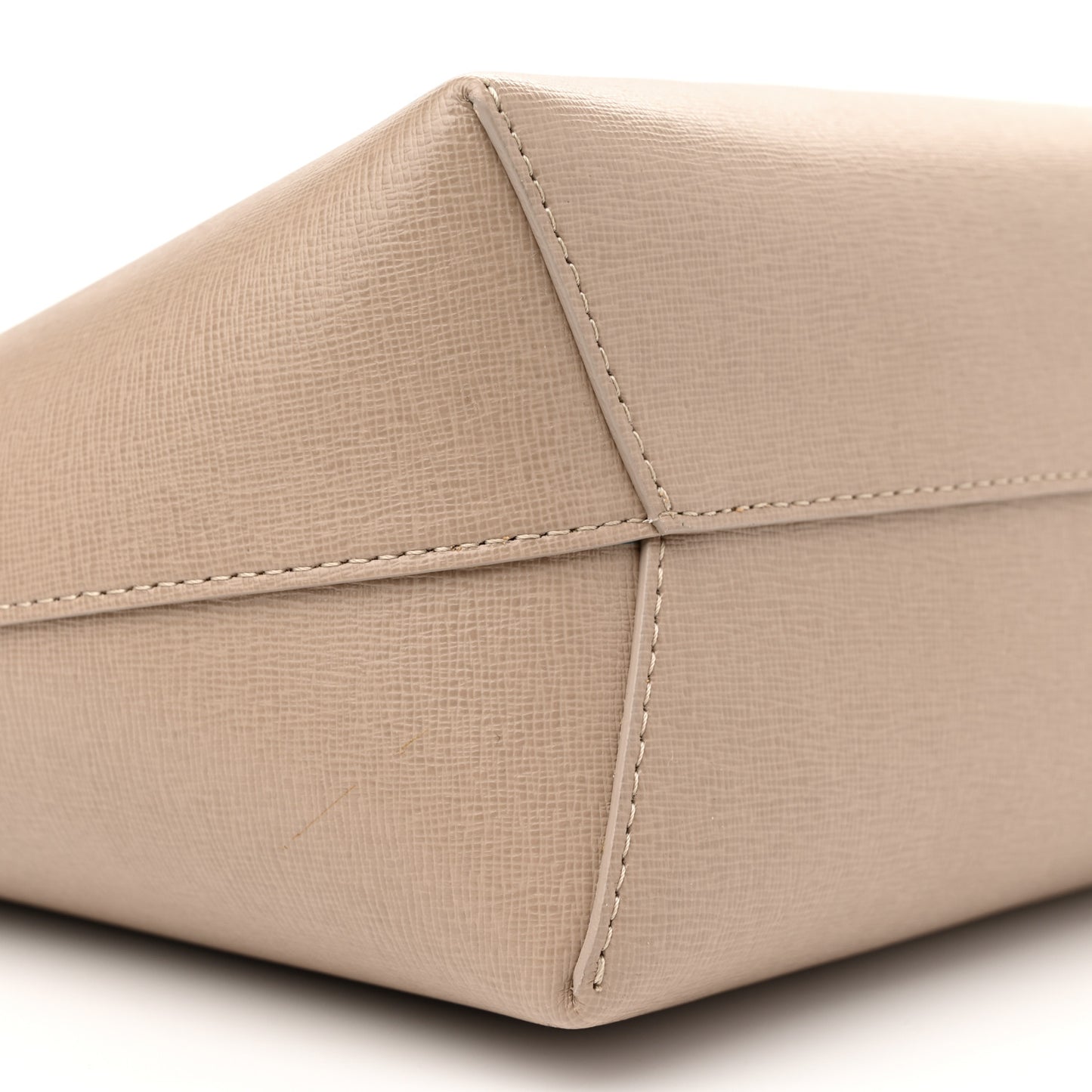 Saffiano Small Zip Tote Beige