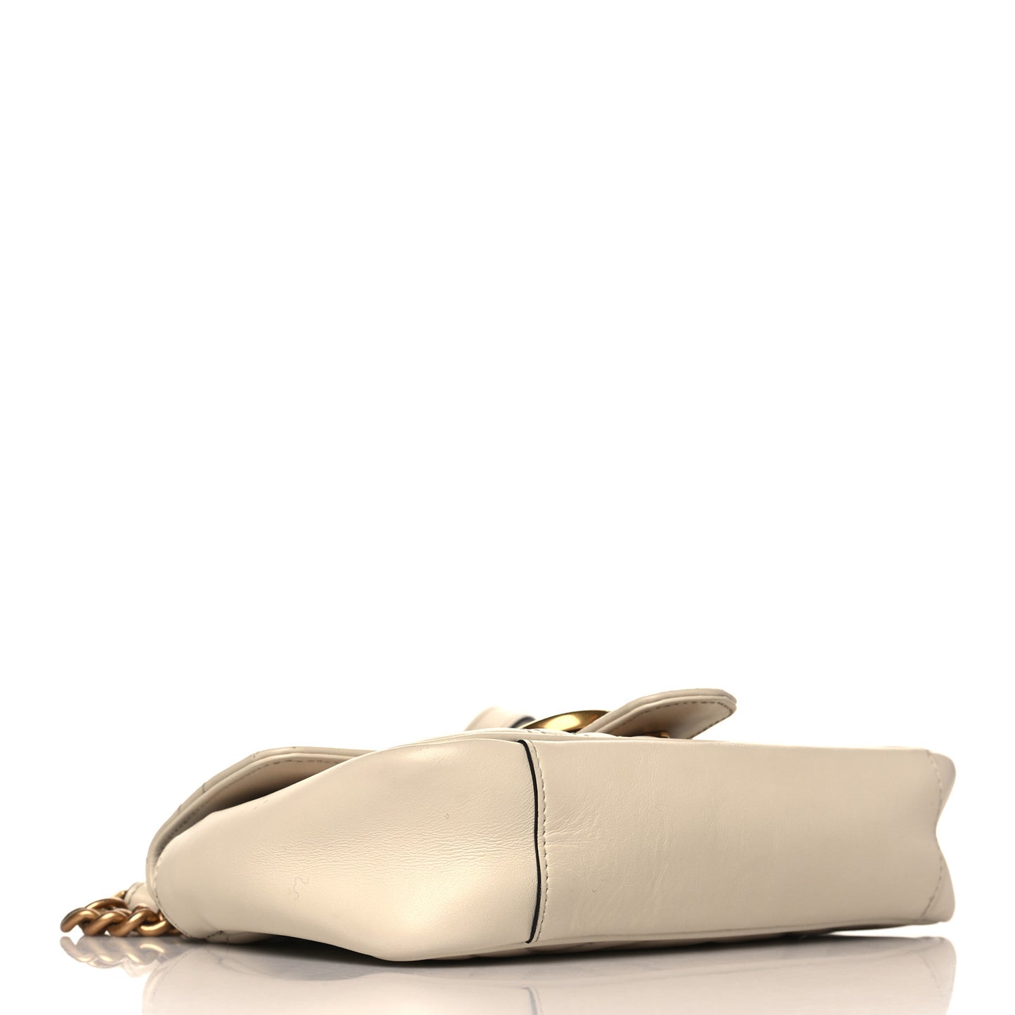 Calfskin Matelasse Mini GG Marmont Shoulder Bag White