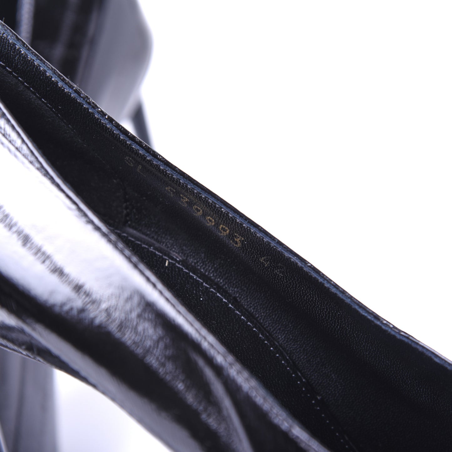 Shiny Eel Teddy High Vamp 105 Pumps 42 Black