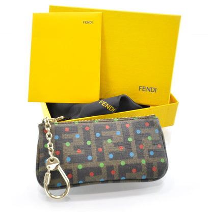 Fendi Zucca Spalmati Polka Dot Coin Pouch Key Case Tobacco Multicolor 4 of 7