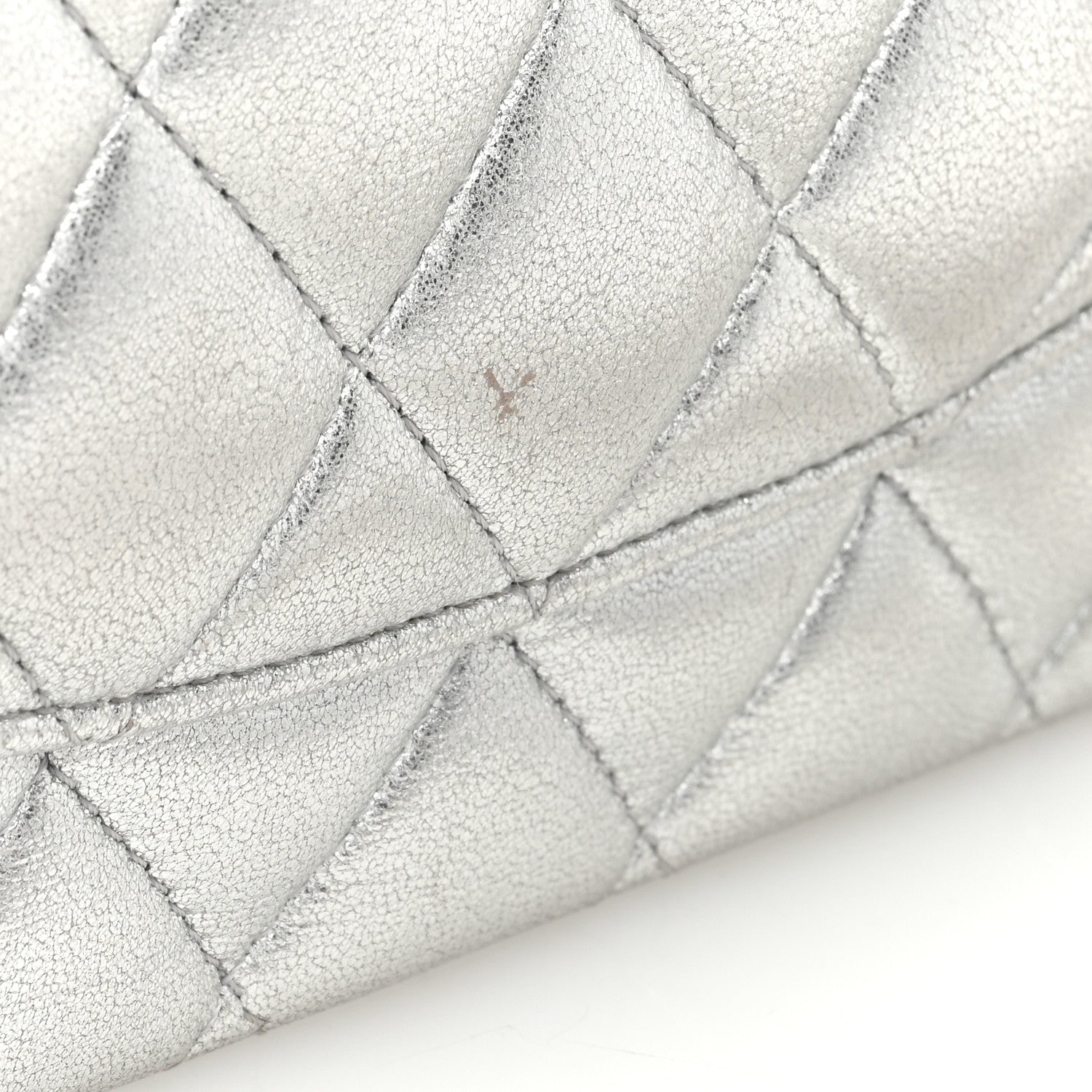 Chanel Metallic Lambskin Quilted Medium Double Flap Silver 11 of 11
