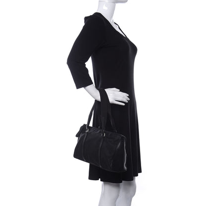 Prada Tessuto Nylon Calfskin Shoulder Bag Black 2 of 11