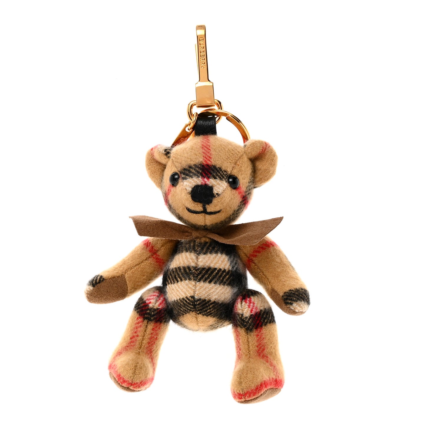 Cashmere Vintage Check Thomas Bear Bag Charm Antique Yellow