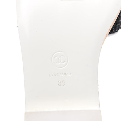 Chanel Tweed Cork CC Chain Mule Sandal 39 Black 8 of 10