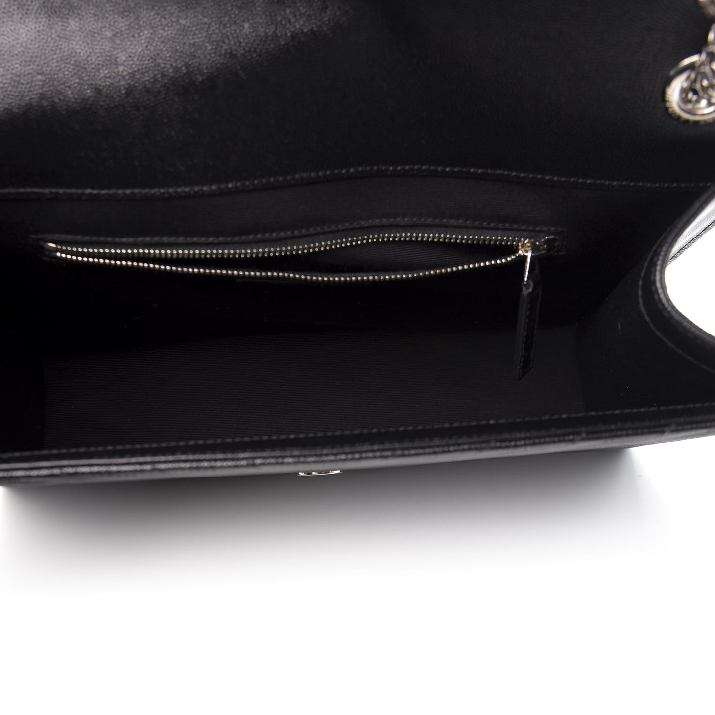 Grain De Poudre Matelasse Chevron Large Monogram Satchel Black