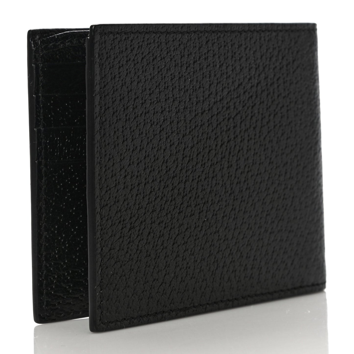 Calfskin Boar Effect GG Marmont Bi-Fold Wallet Black