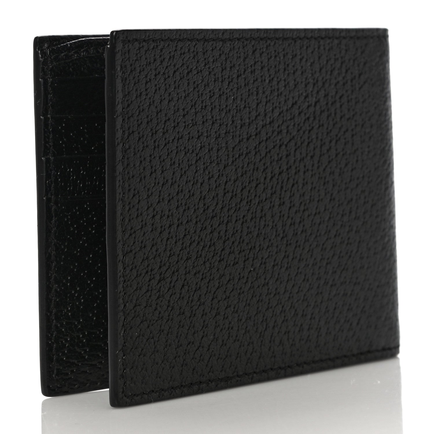 Gucci Calfskin Boar Effect GG Marmont Bi-Fold Wallet Black 3 of 11