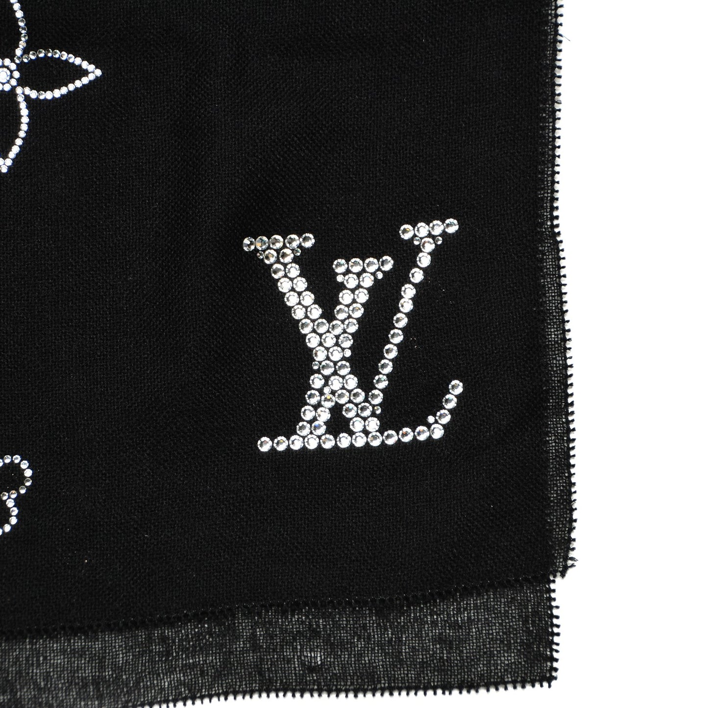 Cashmere Swarovski Crystal Monte Carlo Stole Black