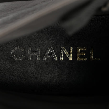 Chanel Calfskin CC Lace Up Combat Boots 39 Gray 7 of 9