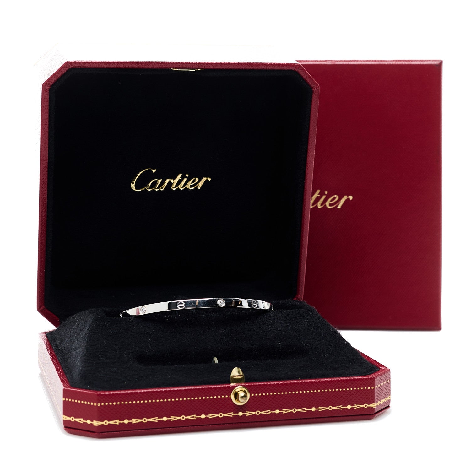 Cartier 18K White Gold 6 Diamond Small LOVE Bracelet 18 7 of 7