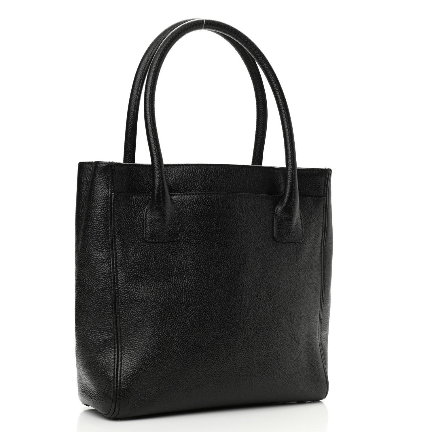 Chanel Calfskin Mademoiselle Lock Small Cerf Shopper Tote Black 2 of 9