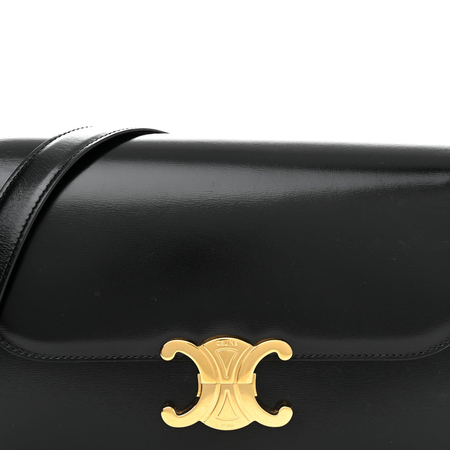 Shiny Calfskin Medium Triomphe Black