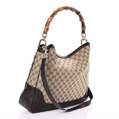 Gucci Monogram Medium Diana Bamboo Shoulder Bag Dark Brown 3 of 12