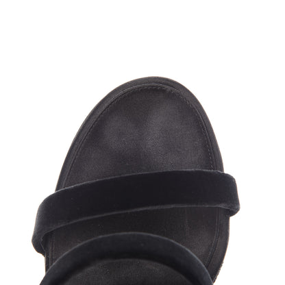 Chanel Velvet CC Sandals 41 Black 18 of 20