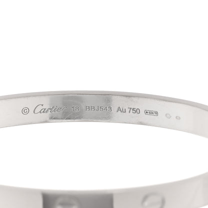 Cartier 18K White Gold LOVE Bracelet 18 3 of 9