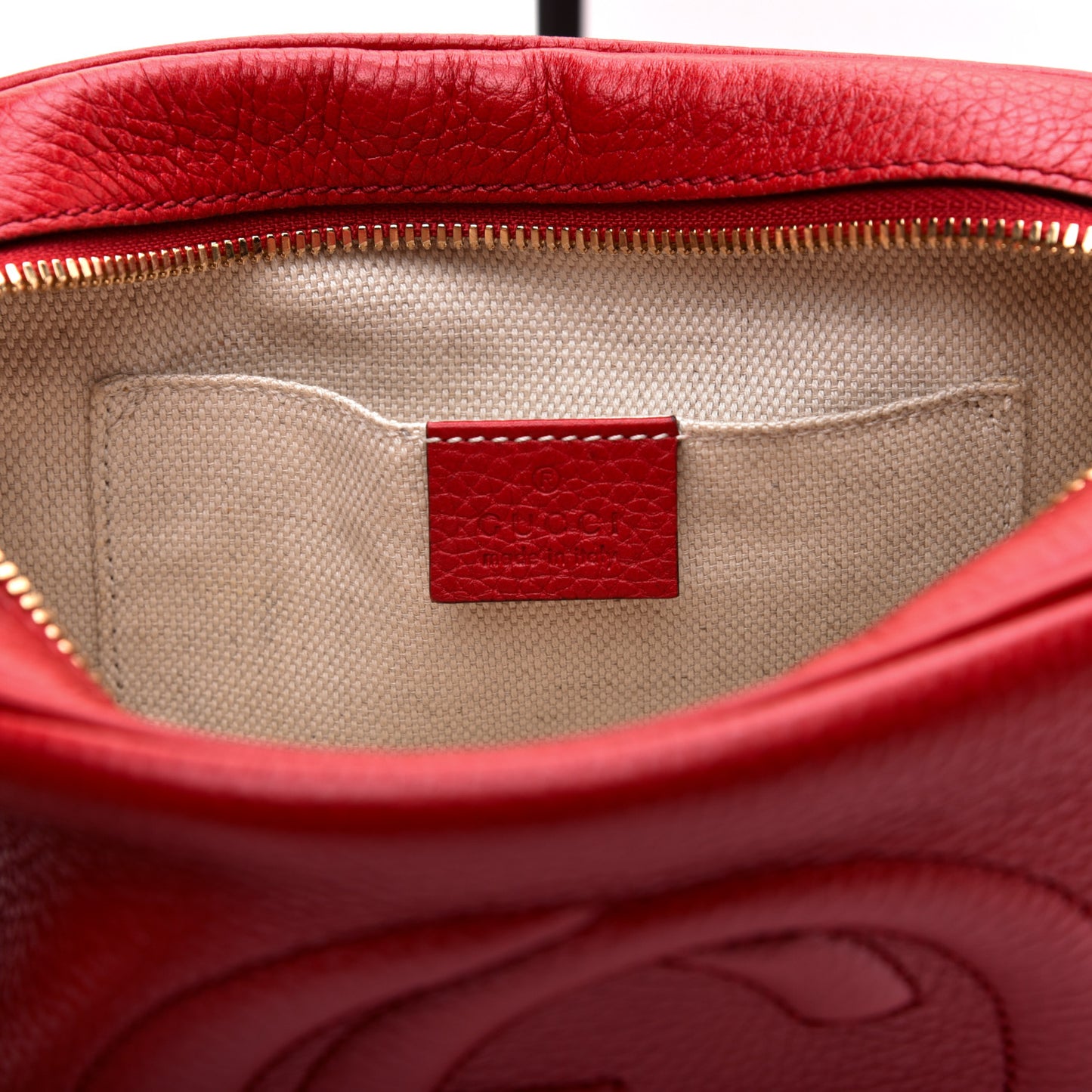 Pebbled Calfskin Small Soho Disco Bag Tabasco Red