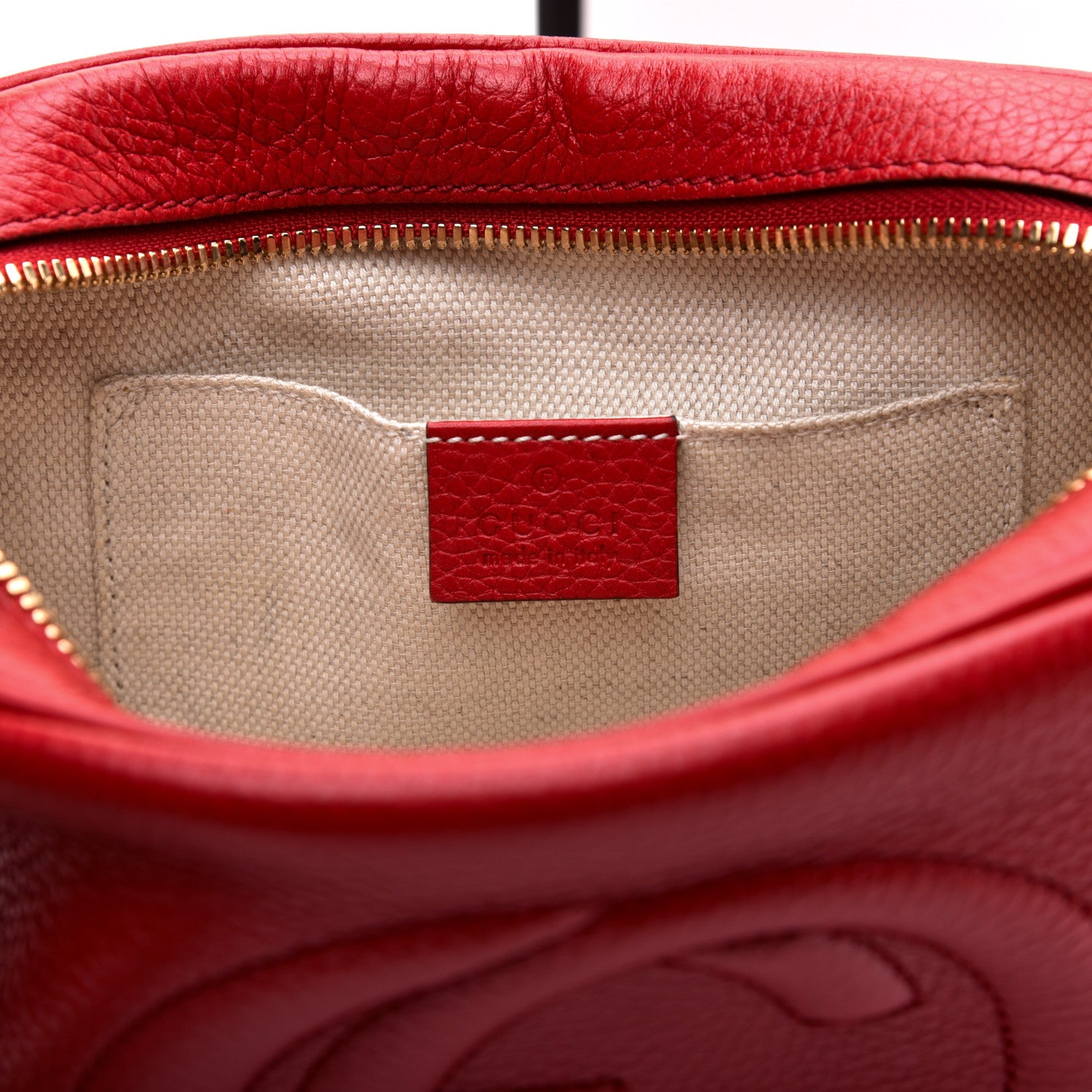 Gucci Pebbled Calfskin Small Soho Disco Bag Tabasco Red 8 of 11