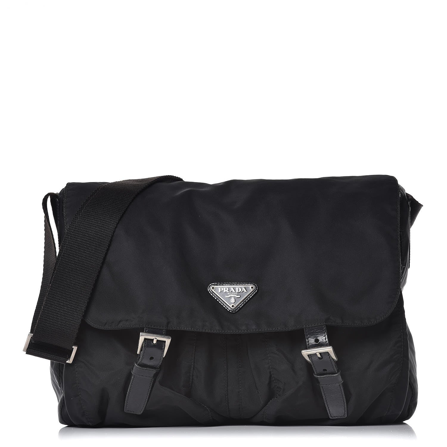 Prada Tessuto Nylon Messenger Bag Black 1 of 8