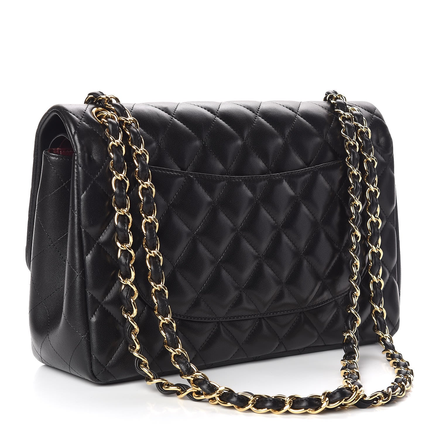 Chanel Lambskin Quilted Jumbo Double Flap Black 3 of 10