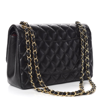 Chanel Lambskin Quilted Jumbo Double Flap Black 3 of 10