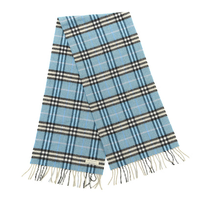 Burberry Lambswool Vintage Check Fringe Scarf Blue 1 of 3