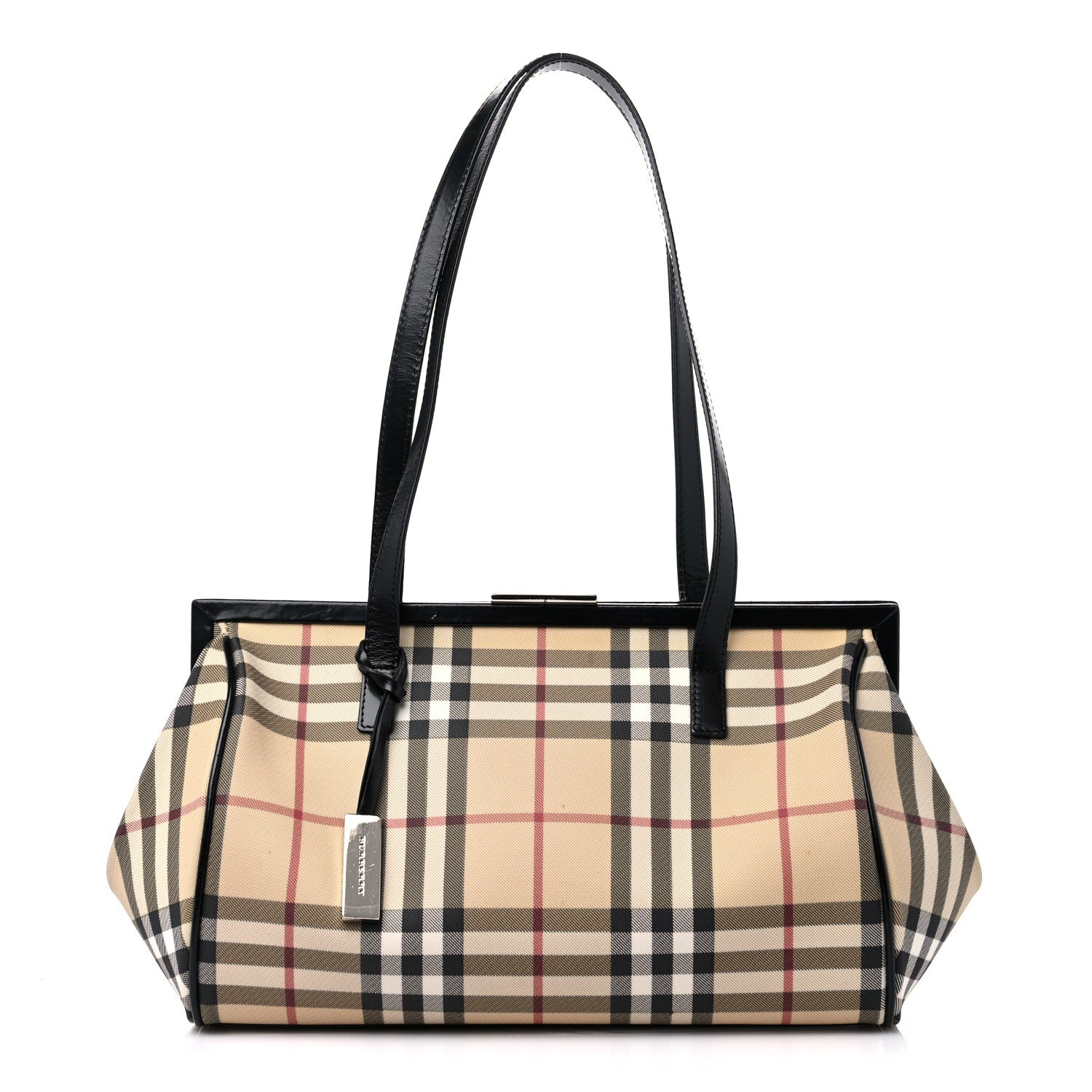 Burberry Nova Check Top Handle Tote Black 1 of 17