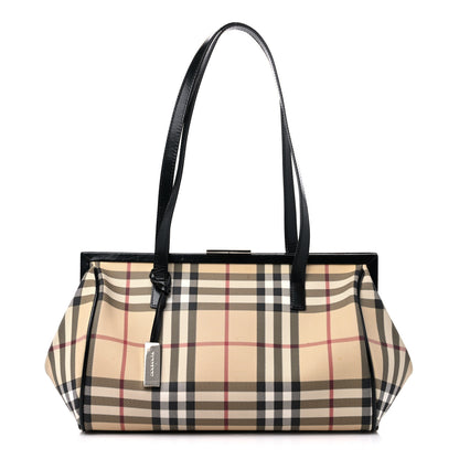 Burberry Nova Check Top Handle Tote Black 1 of 17