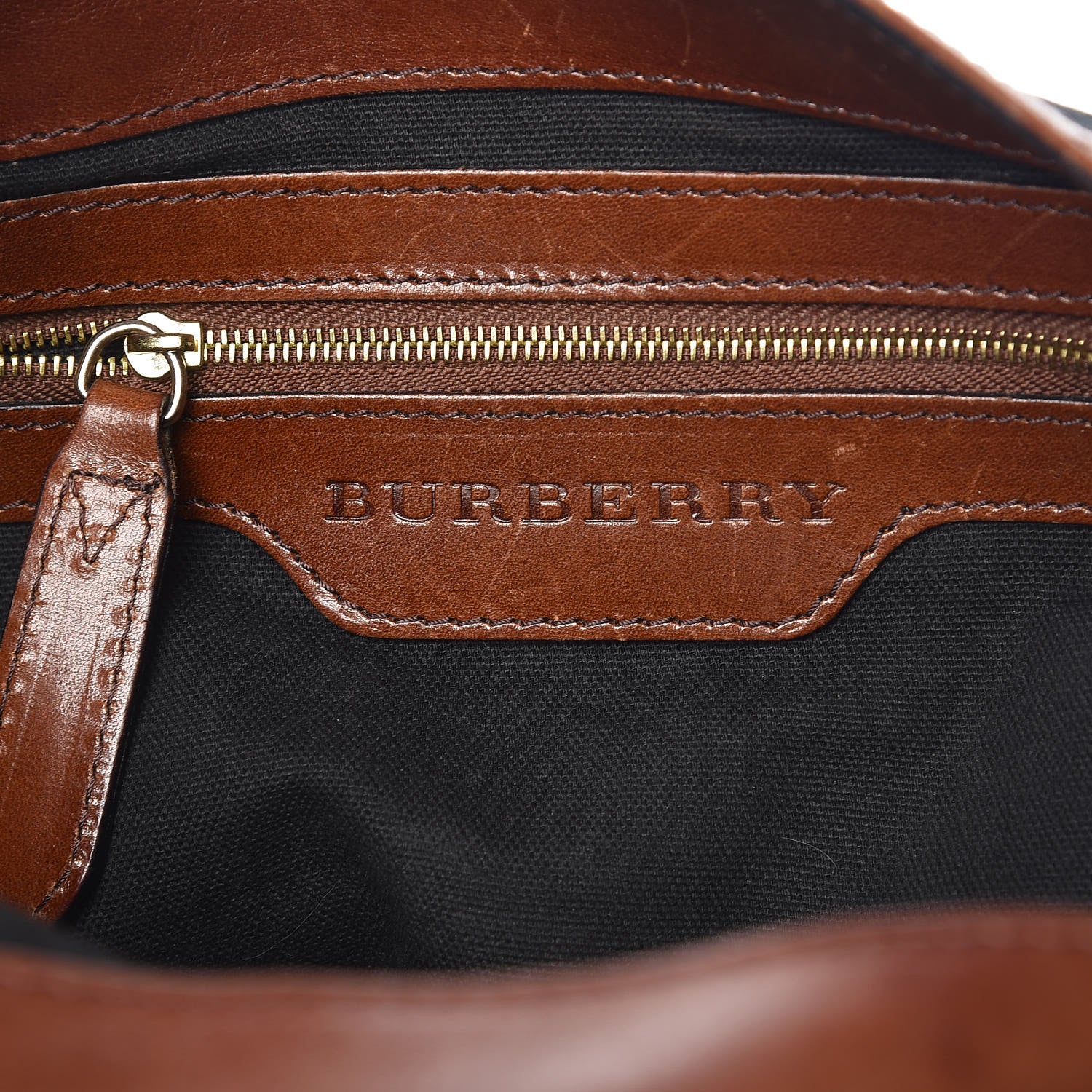 Burberry House Check Bridle Calfskin Medium Gosford Hobo Dark Tan 8 of 20