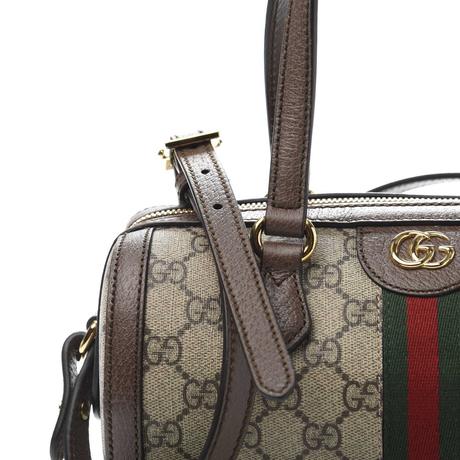 Gucci GG Supreme Monogram Web Small Ophidia Boston Bag Beige New Acero 11 of 13