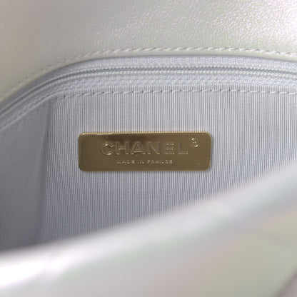 Chanel Iridescent Calfskin Quilted Medium 19 Flap White 8 of 9