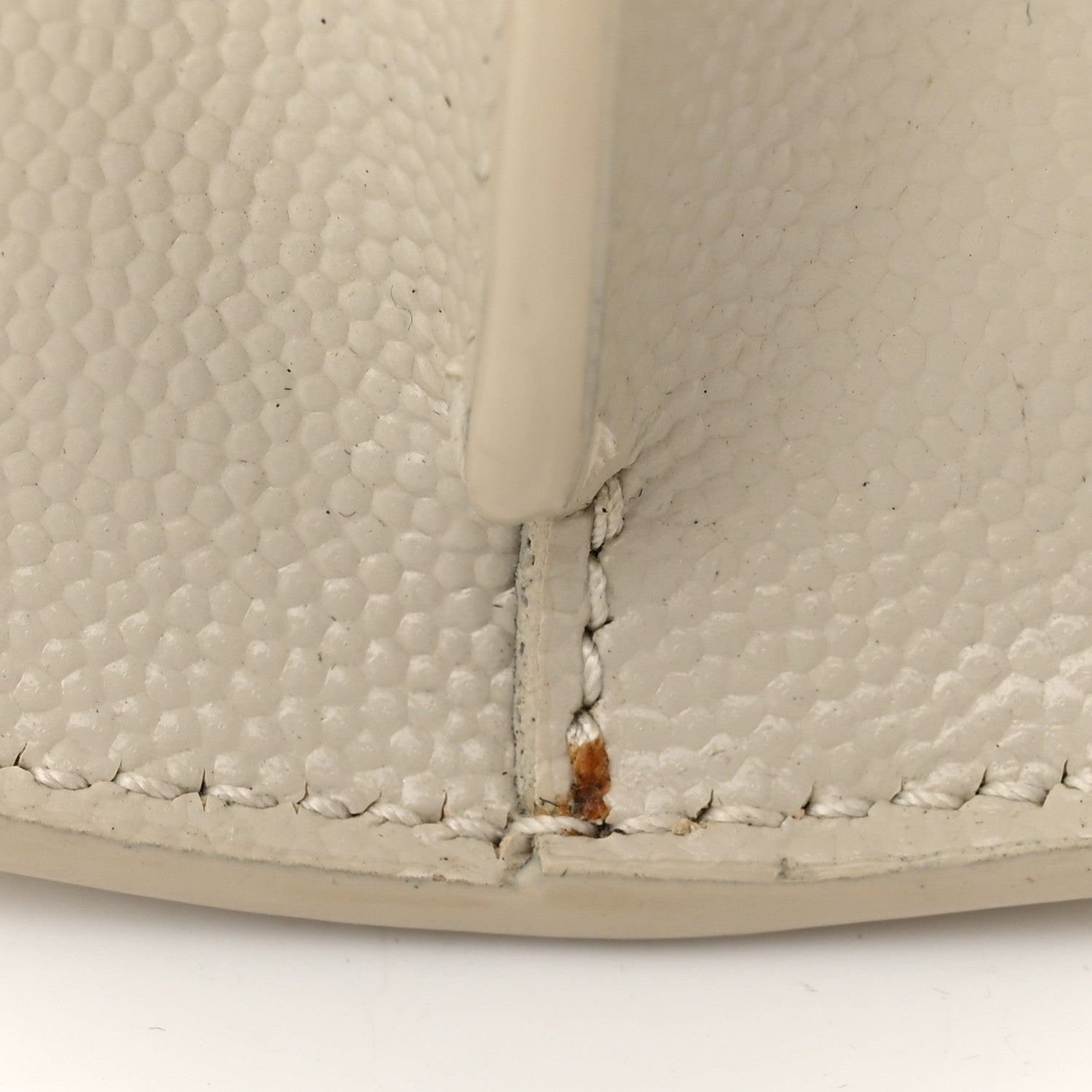 Saint Laurent Grain de Poudre Mini Classic Monogram Cassandra Top Handle Vintage White 11 of 13
