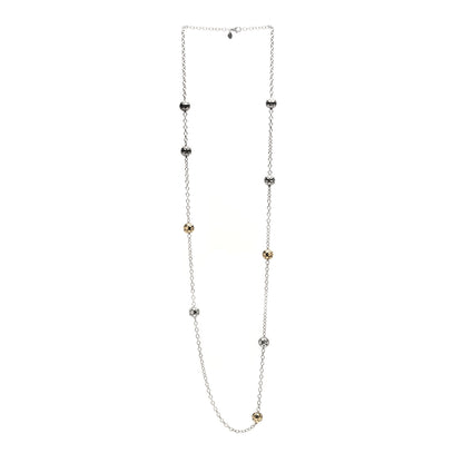 John Hardy Sterling Silver 18K Yellow Gold Dot Bead Station Long Necklace 3 of 5