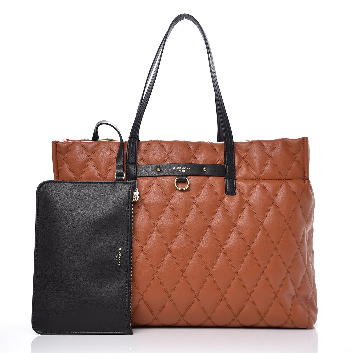 Givenchy Rubber Effect Canvas Quilted Duo Shopper Tote Chestnut 10 of 11