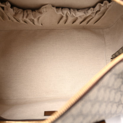 Gucci GG Supreme Monogram Azalea Calfskin Retro Interlocking G Large Duffle Bag Beige Ebony Brown Sugar 4 of 9