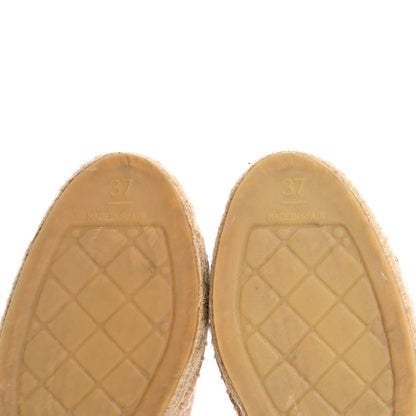 Chanel Lambskin CC Espadrilles 37 Beige Black 8 of 10