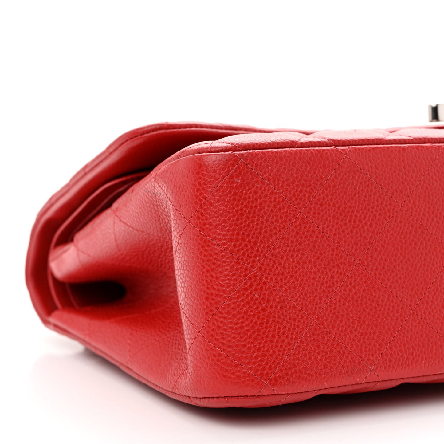 Caviar Quilted Jumbo Double Flap Red