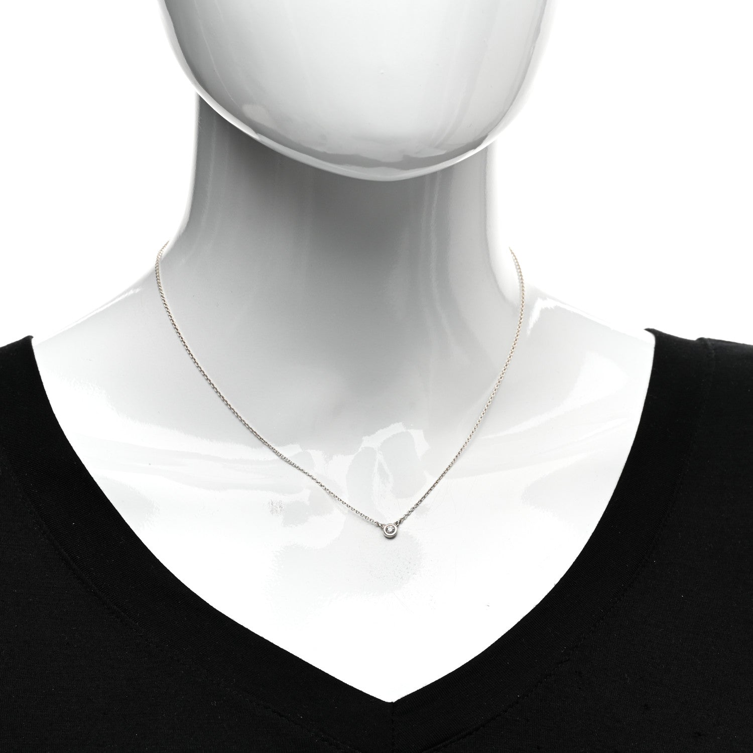 Tiffany Sterling Silver Diamond .07ct Elsa Peretti Diamonds by the Yard Pendant Necklace 2 of 4